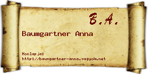 Baumgartner Anna névjegykártya